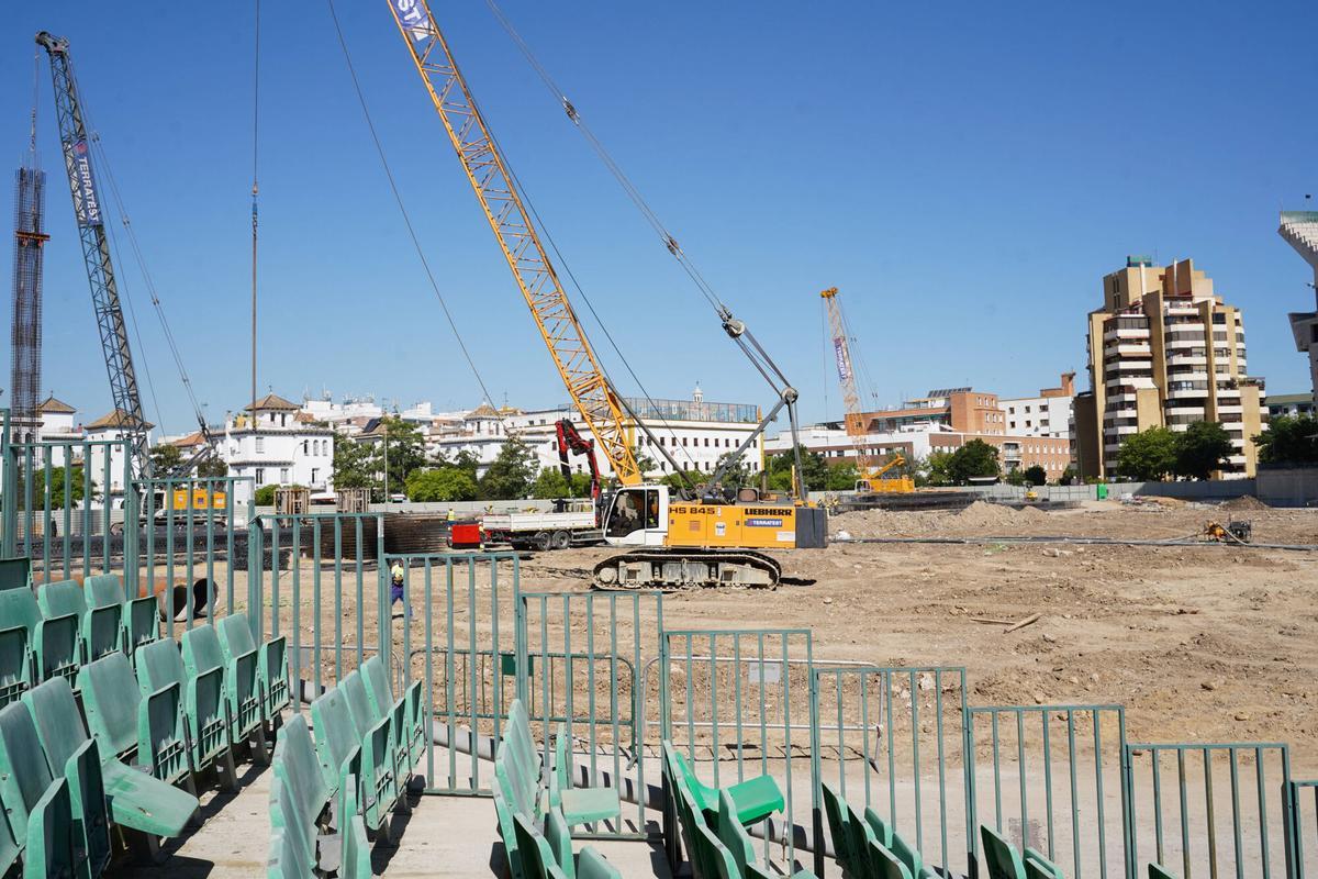 Trabajos de construcción del nuevo estadio Benito Villamarín, del Real Betis