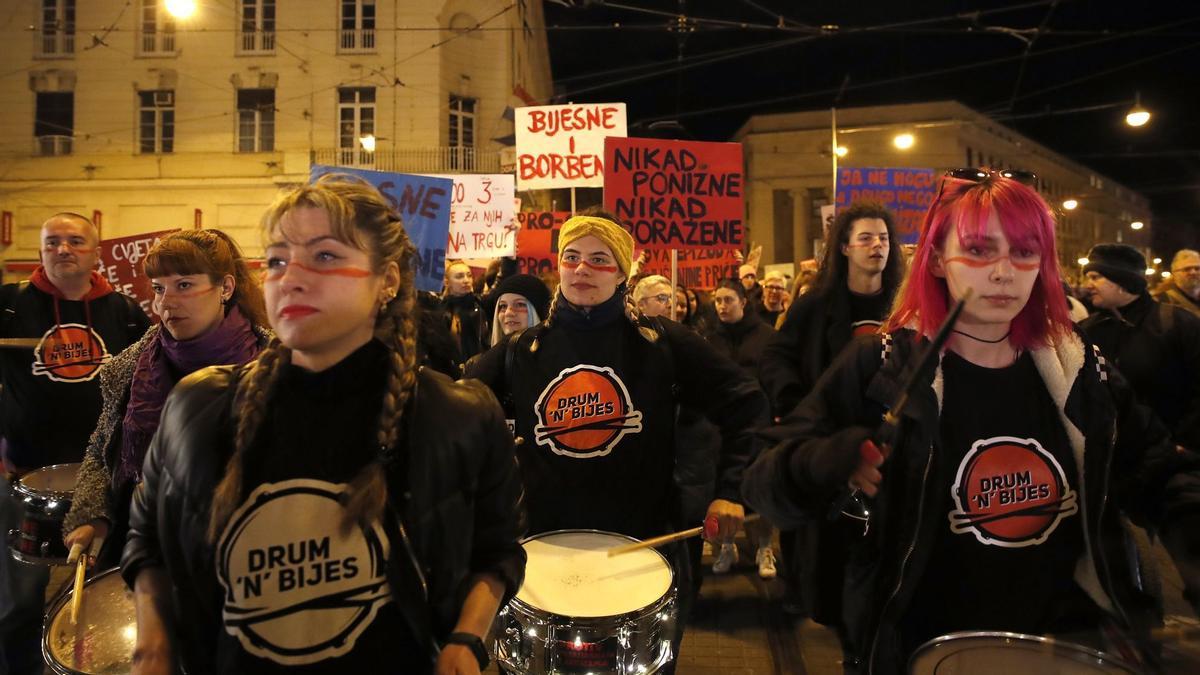 8M Celebración del Día internacional de la mujer en el mundo, Zagreb, Croacia.