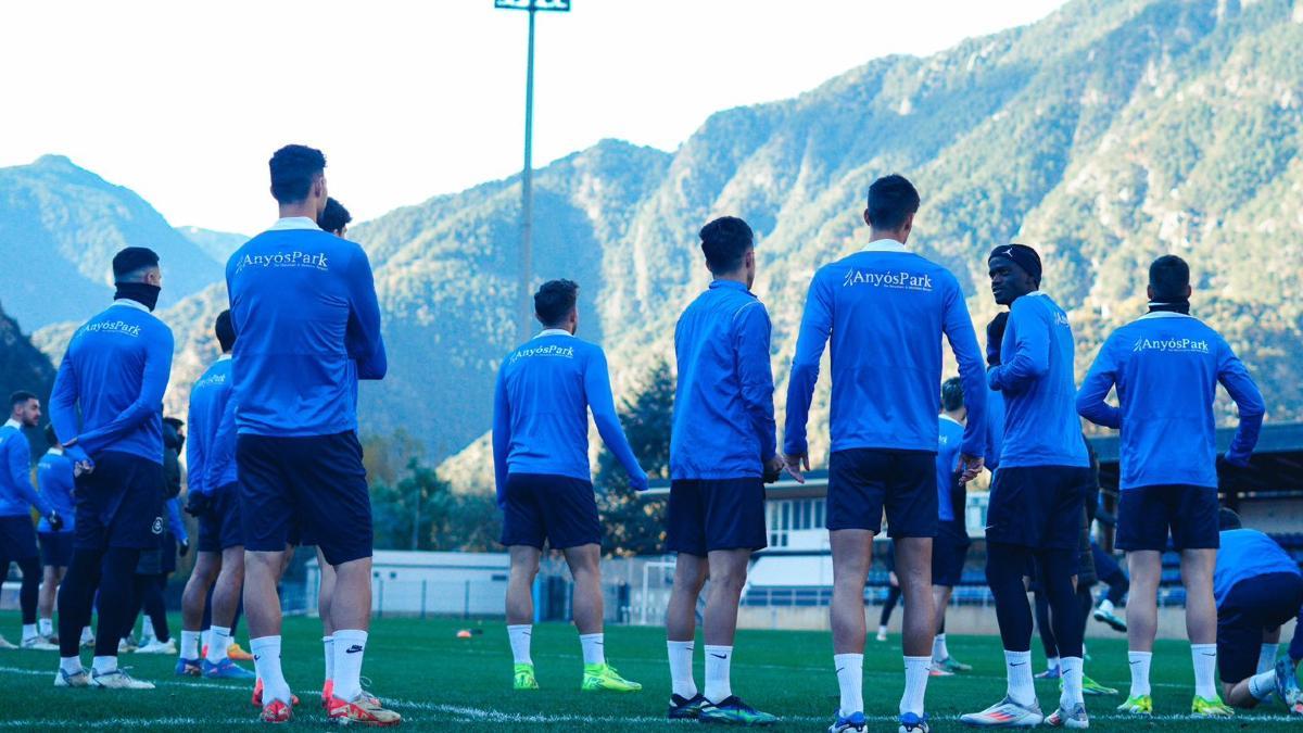 Último entrenamiento del Andorra antes de enfrentar a Unionistas