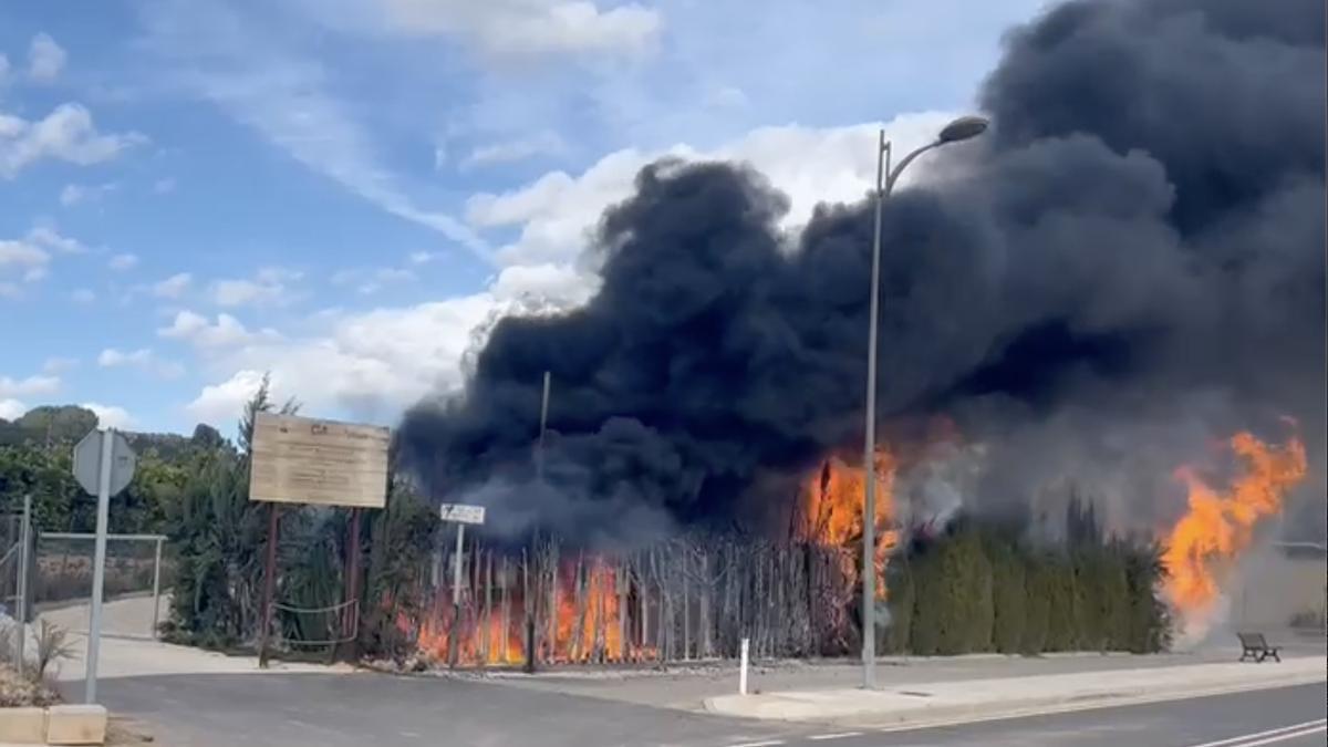 El incendio en el ecoparque de la Llosa a comienzos de marzo.