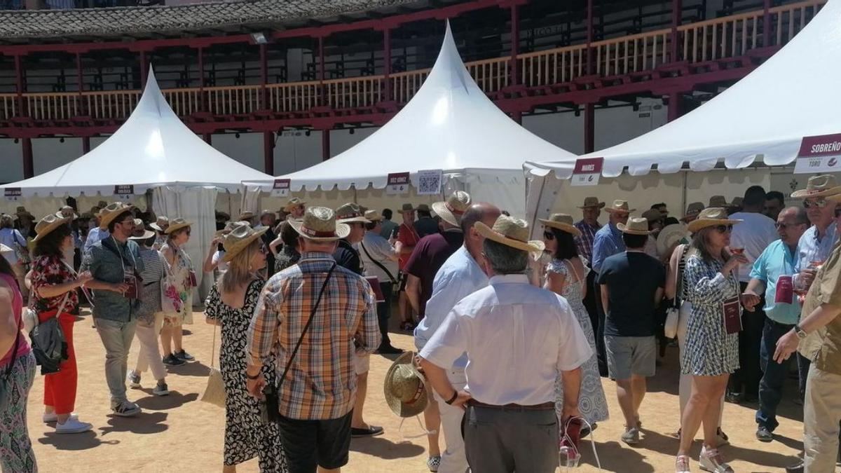 Visitantes de la Feria del Vino recorren los diferentes stands de las bodegas para probar sus vinos. | M. J. C.