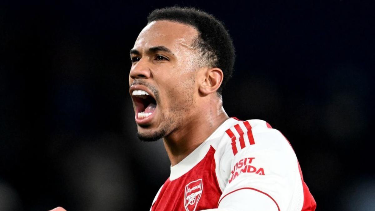 Gabriel, celebrando con efusividad una victoria del Arsenal