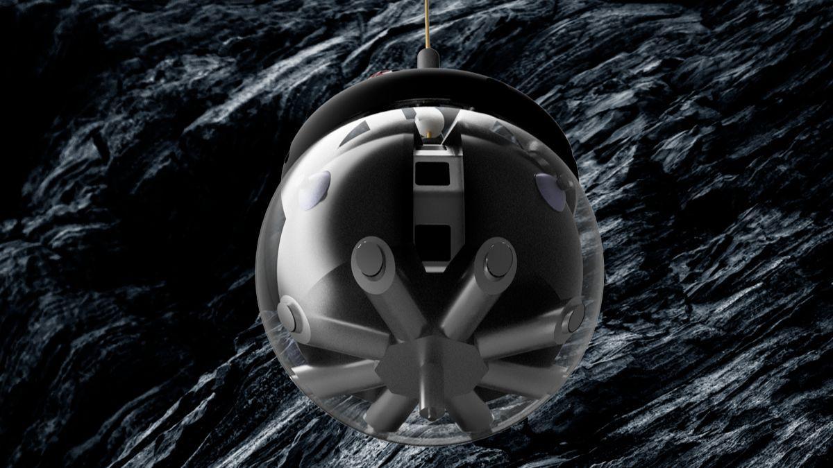 Una esfera robótica diseñada para explorar las profundidades de las cuevas lunares.