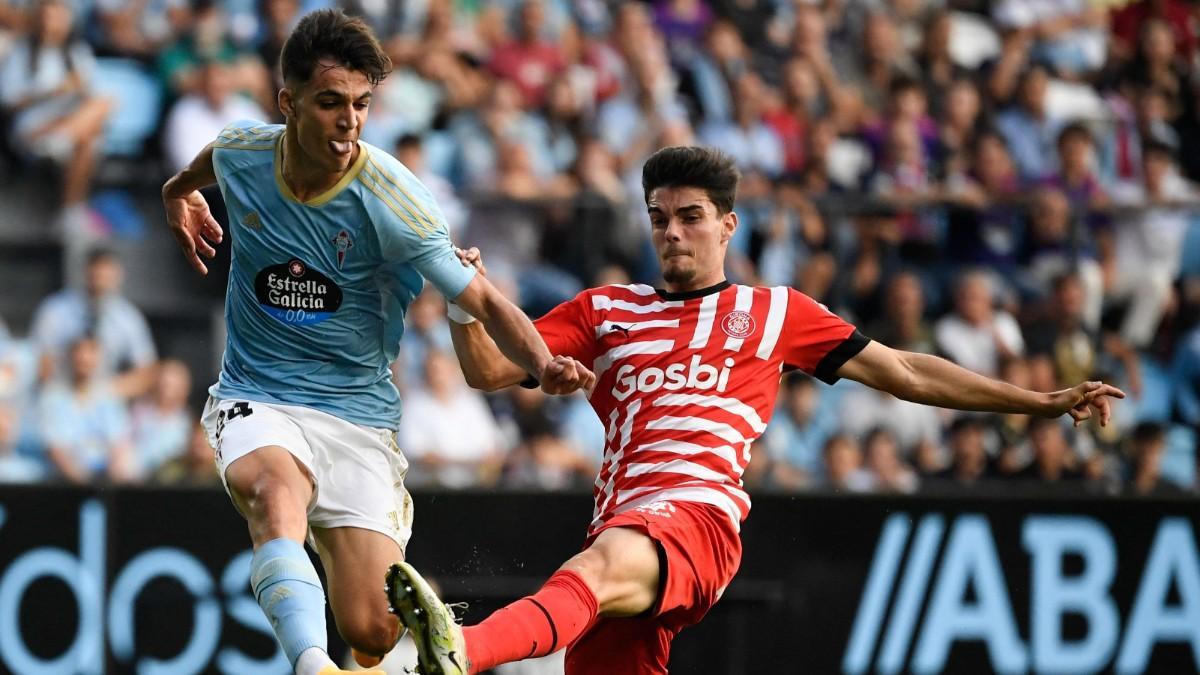 Miguel Gutiérrez, durante el partido ante el Celta