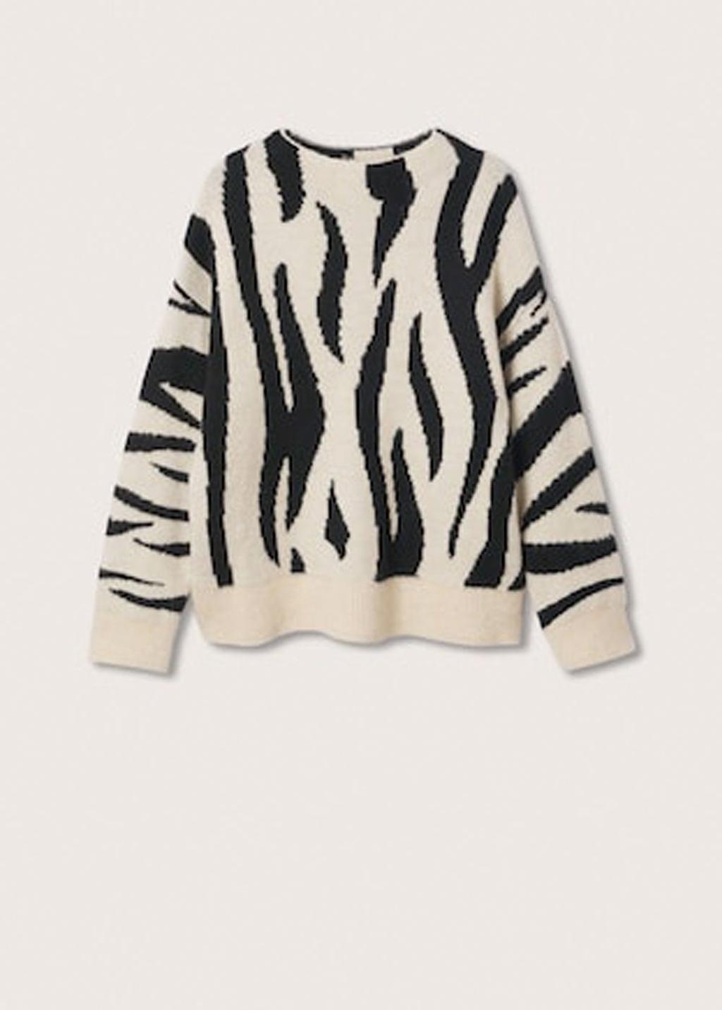 Jersey estampado cebra de Mango (precio: 29,99 euros)