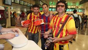 Los aficionados del Barça, rumbo a Valencia