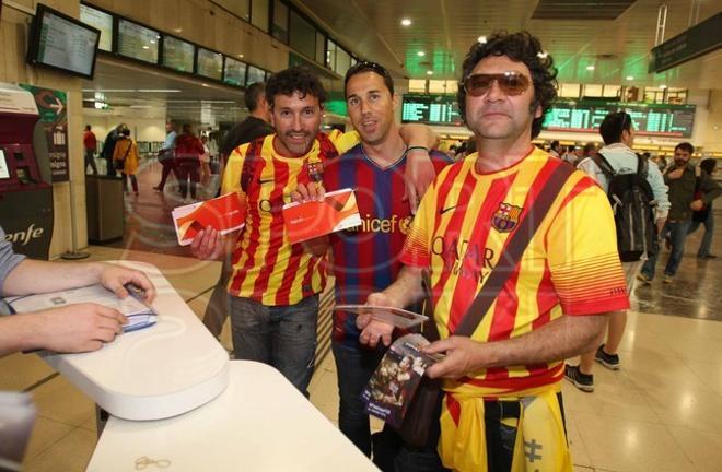 Los aficionados del Barça, rumbo a Valencia