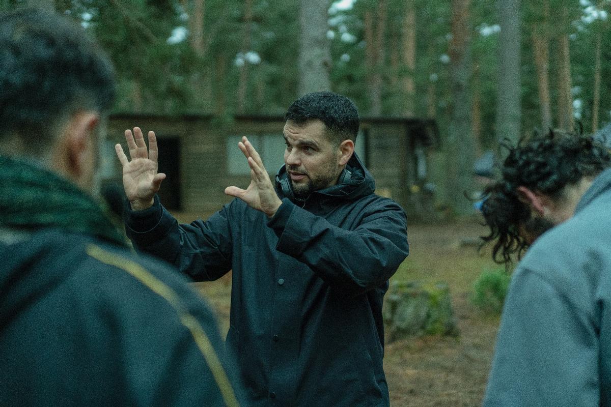 David Victori, en el rodatge de "Cortafuego"