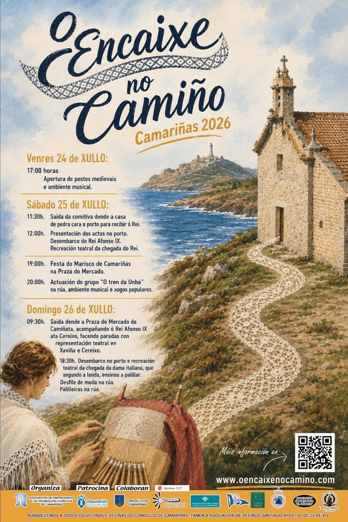 Cartel promocional do Encaixe no Camiño, de Camariñas.