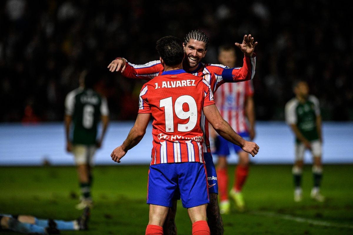 Celebración de un gol del Atlético en Copa del Rey.