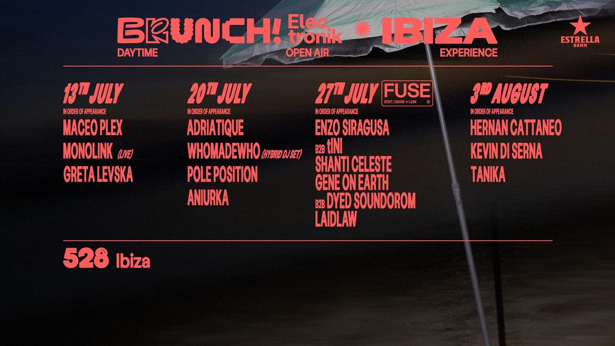 Cartel completo de Brunch Electronik 2025.
