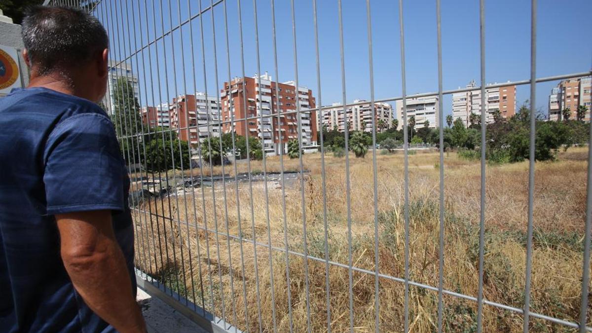 Estado actual del yacimiento del Parque de las Naciones, en una imagen tomada este lunes