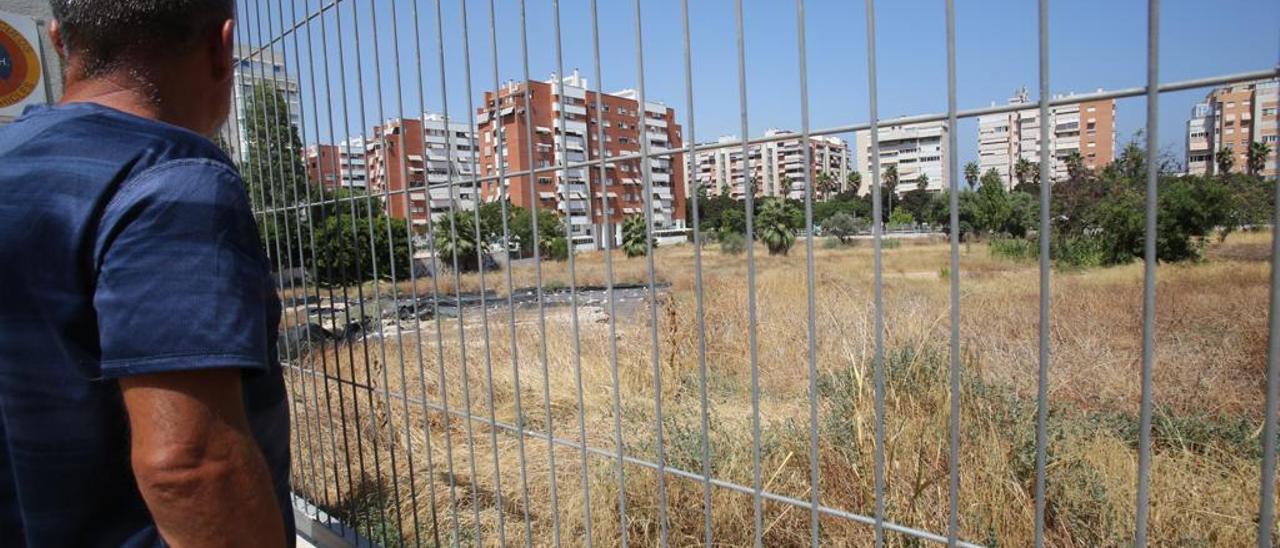 Estado actual del yacimiento del Parque de las Naciones, en una imagen tomada este lunes