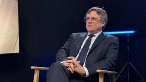 Carles Puigdemont, durante la entrevista en TV-3