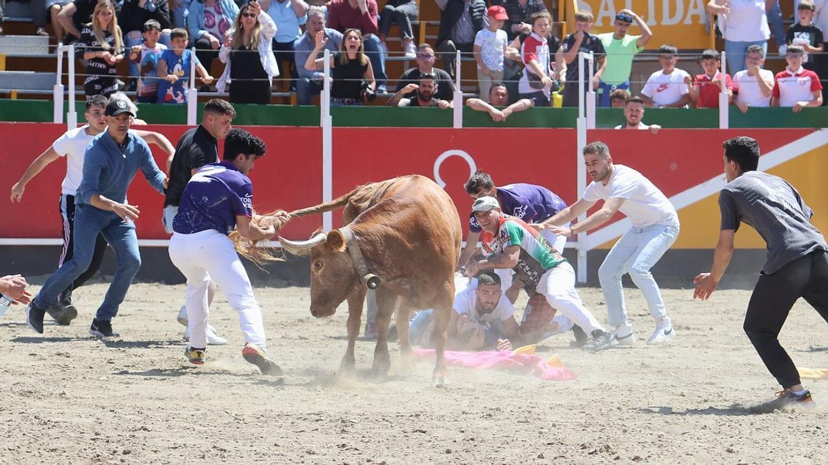 Otra foto de la heroica acción en la Pascua Taurina de Onda.