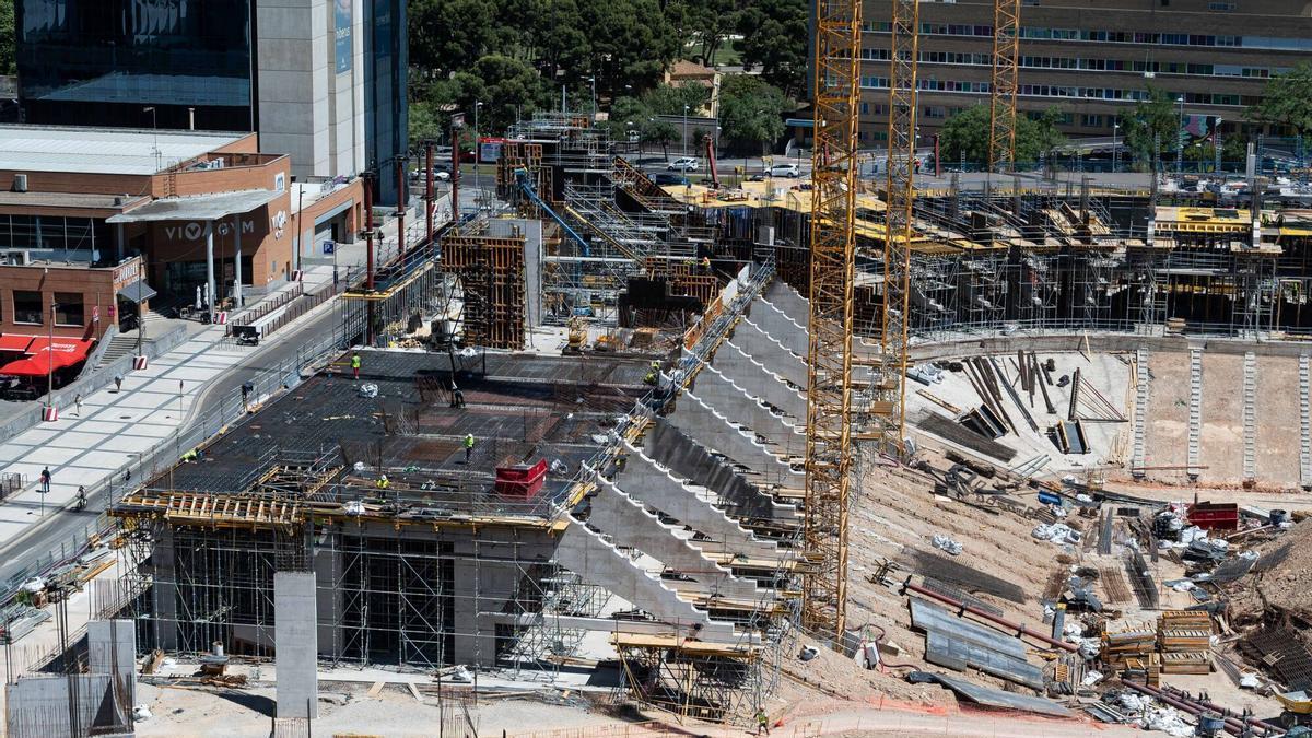Obras en la nueva Romareda.