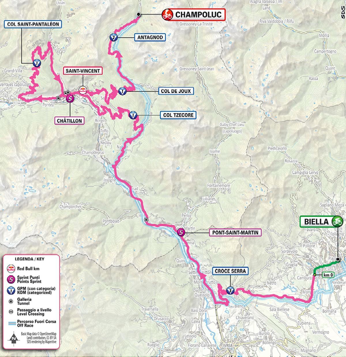 El recorrido de la etapa 19 del Giro de Italia 2025