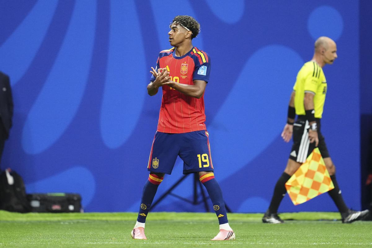 Lamine Yamal celebra su gol en el España - Arabia Saudí del Munial 2026