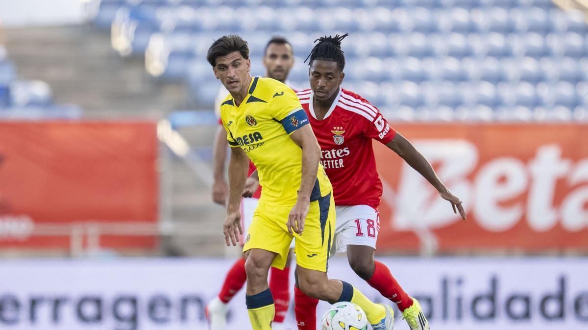 Gerard Moreno, en el Benfica-Villarreal.