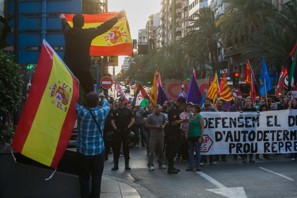 Tensión en el centro de Alicante por la independencia de Cataluña