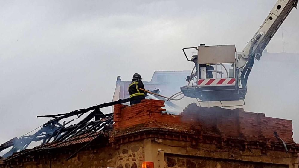 Fuego en un edificio de Benavente