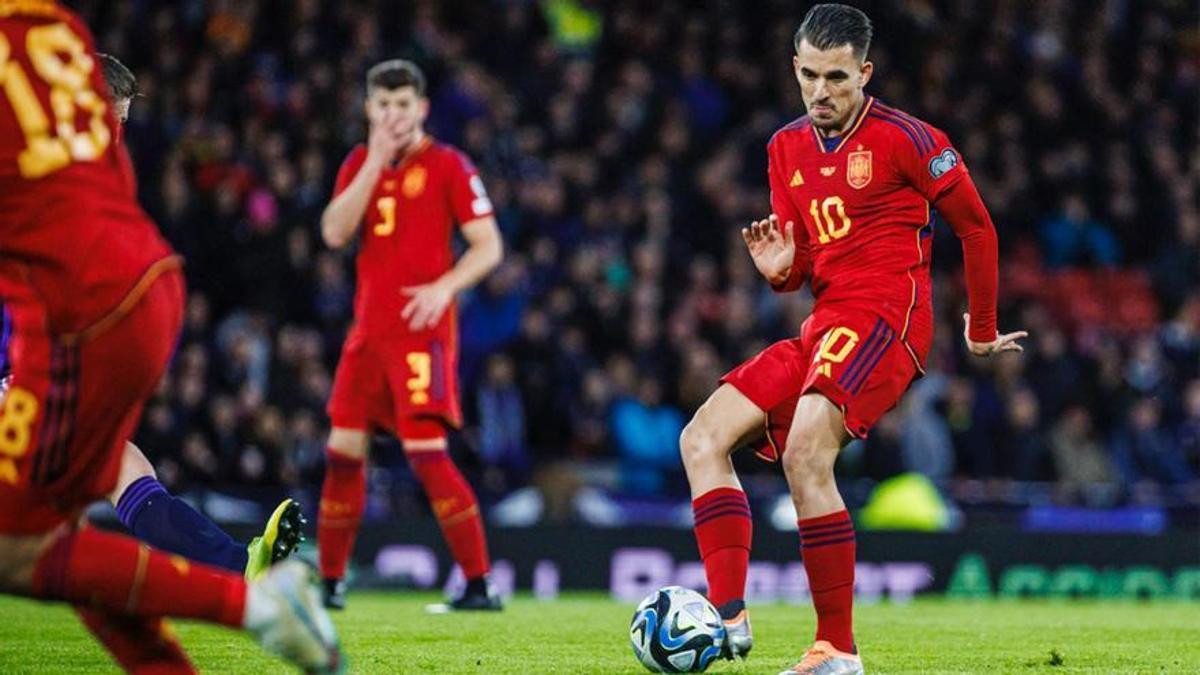 Ceballos, con la selección española.