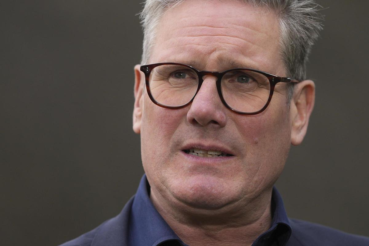 El líder del Partido Laborista, Keir Starmer, durante un acto de campaña.