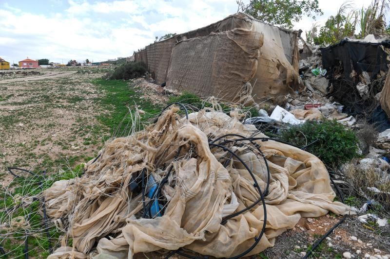 Invernaderos abandonados en la zona de acceso a Playa Vargas