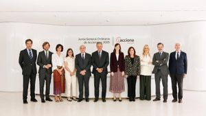 El consejo de administración de Acciona Energía en la Junta General de Accionistas de este jueves.