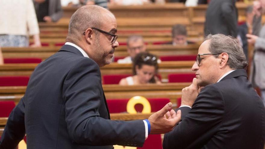 Quim Torra y el conseller de Interior, Miquel Buch.