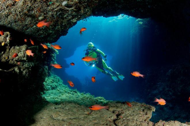 Buceo, cueva, Malta