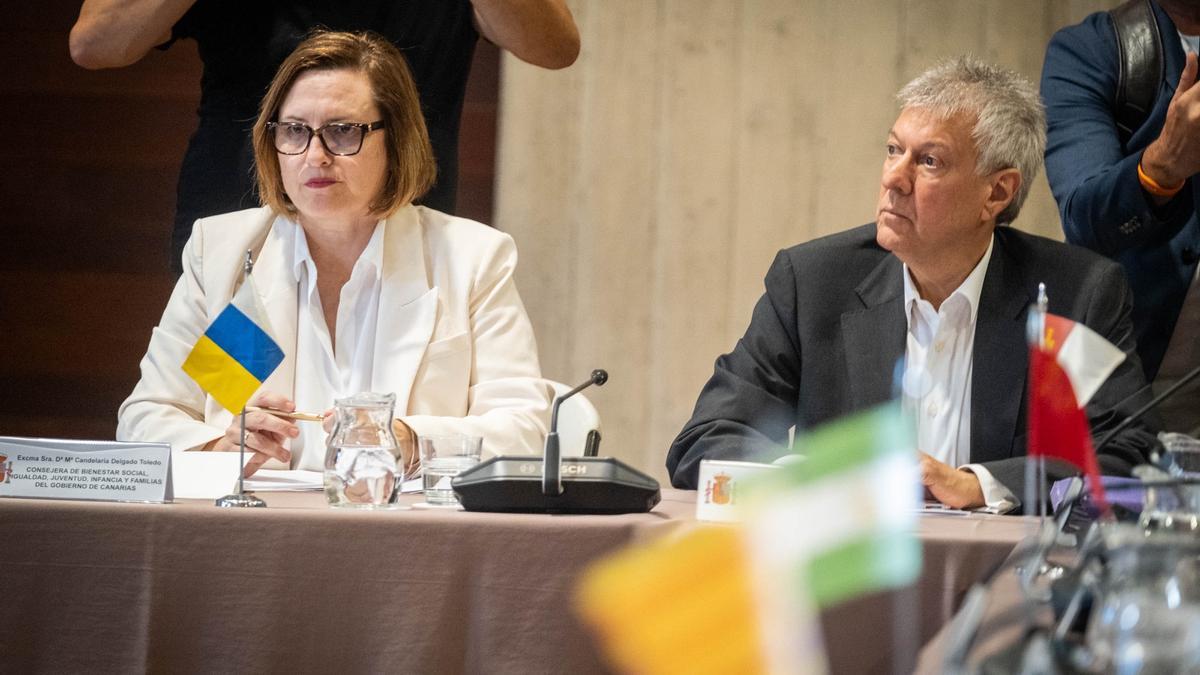 La Consejera Canaria de Bienestar Social, Candelaria Delgado, en la conferencia sectorial sobre el reparto de menores migrantes.