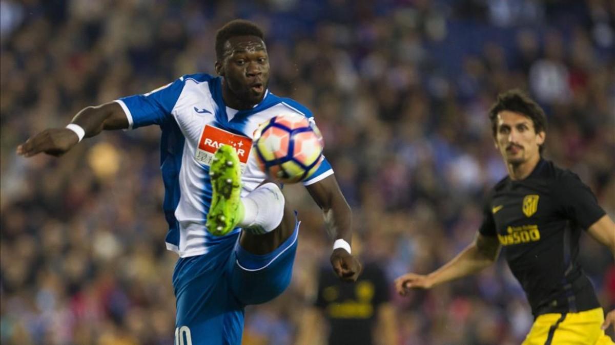 Felipe Caicedo, en un partido del Espanyol esta temporada