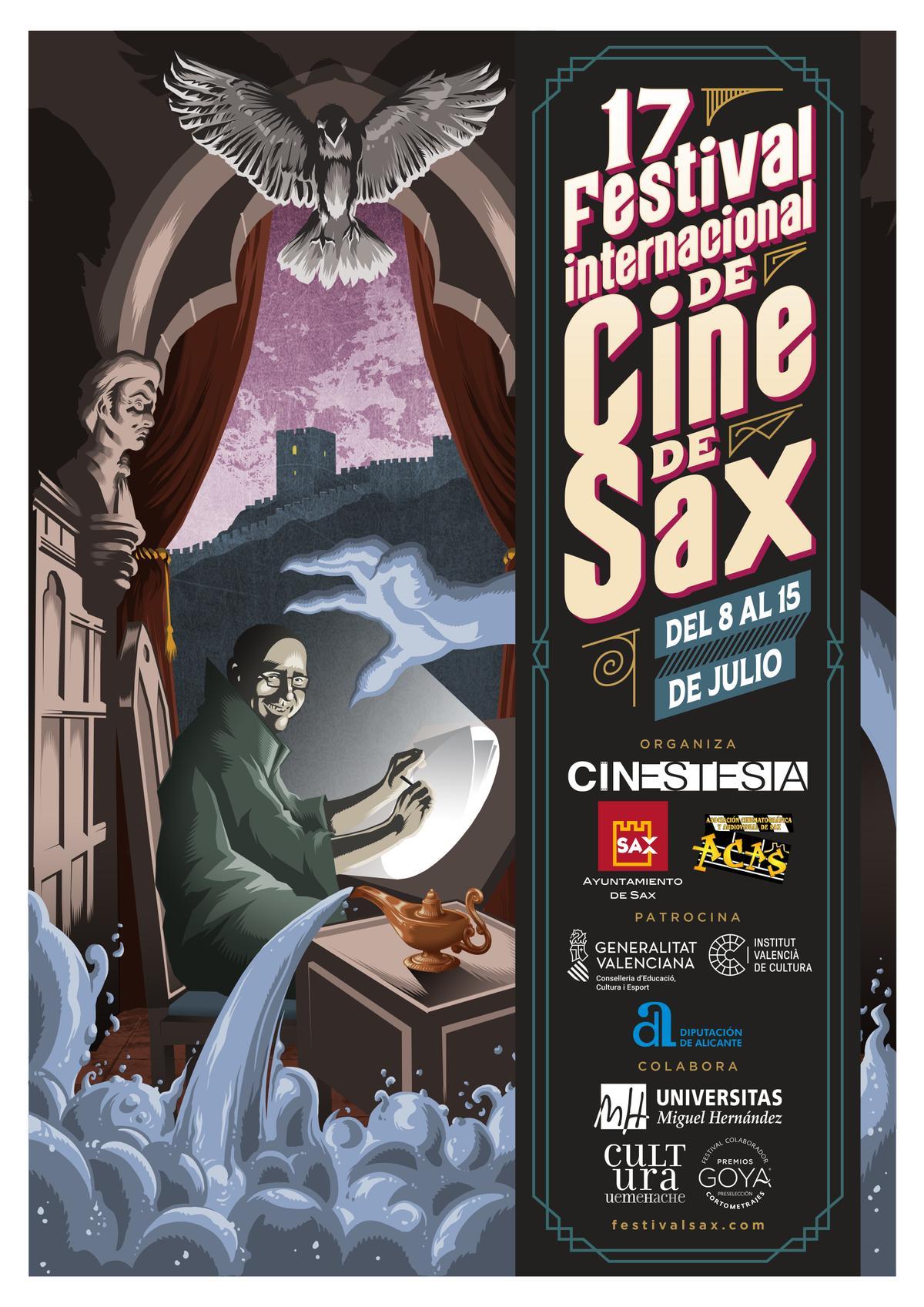 Cartel del 17º Festival de Cine de Sax, creado por Carles Esquembre