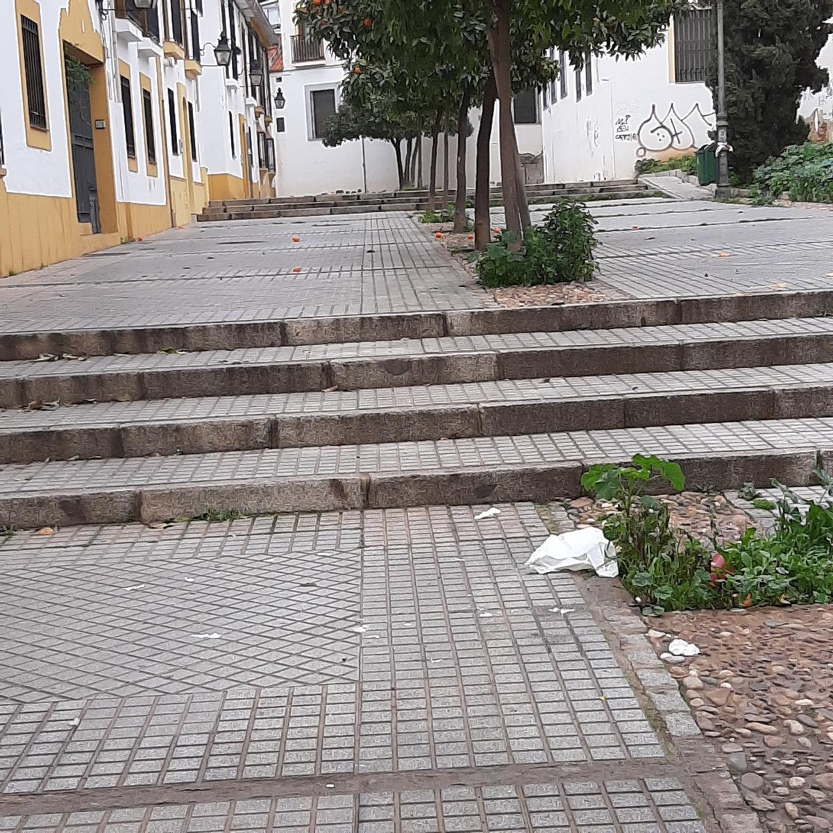 La accesibilidad en la plaza Rafael Botí está muy limitada.