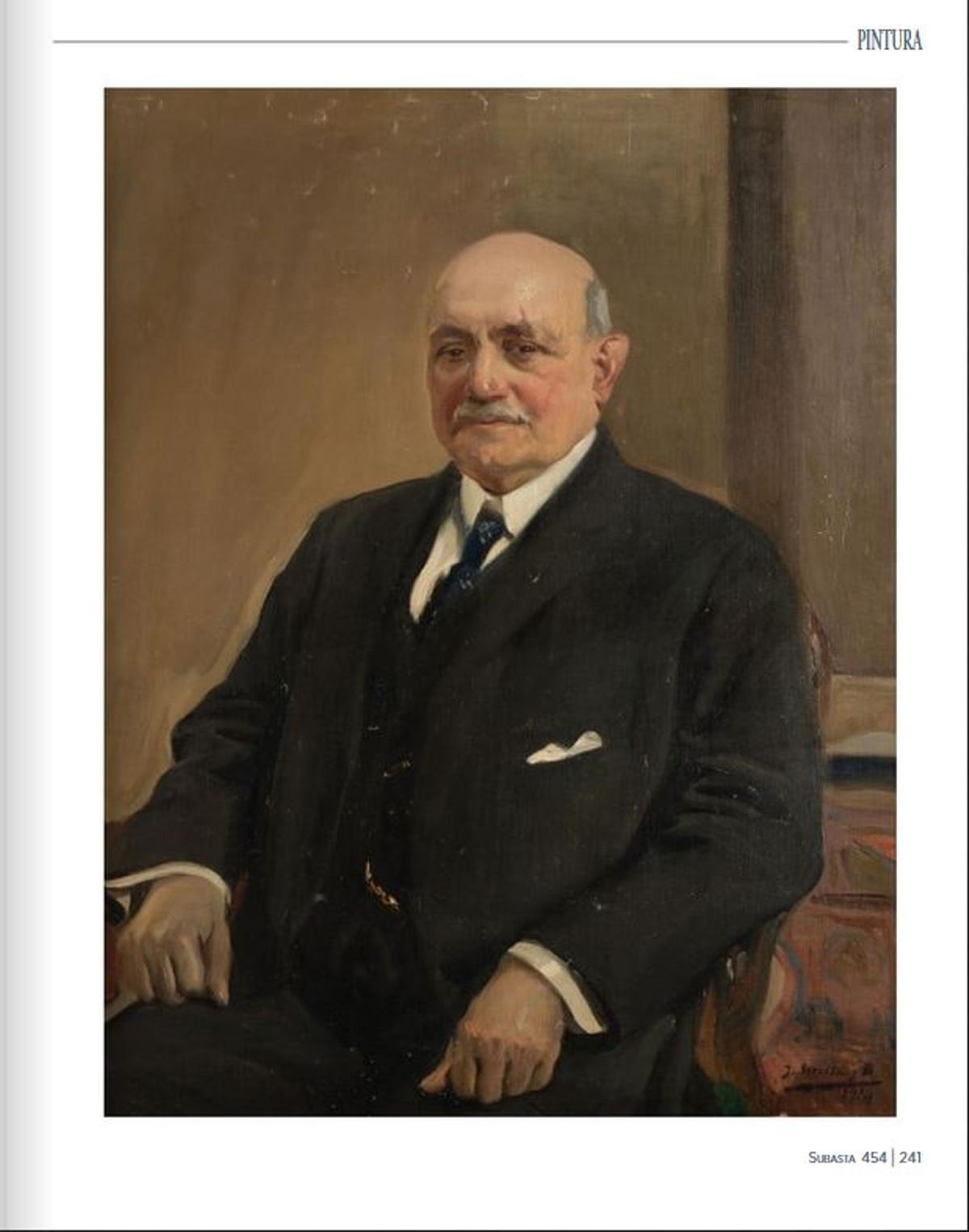 Retrato de Tomás Rodríguez pintado por Joaquín Sorolla, que salió a subasta el jueves.