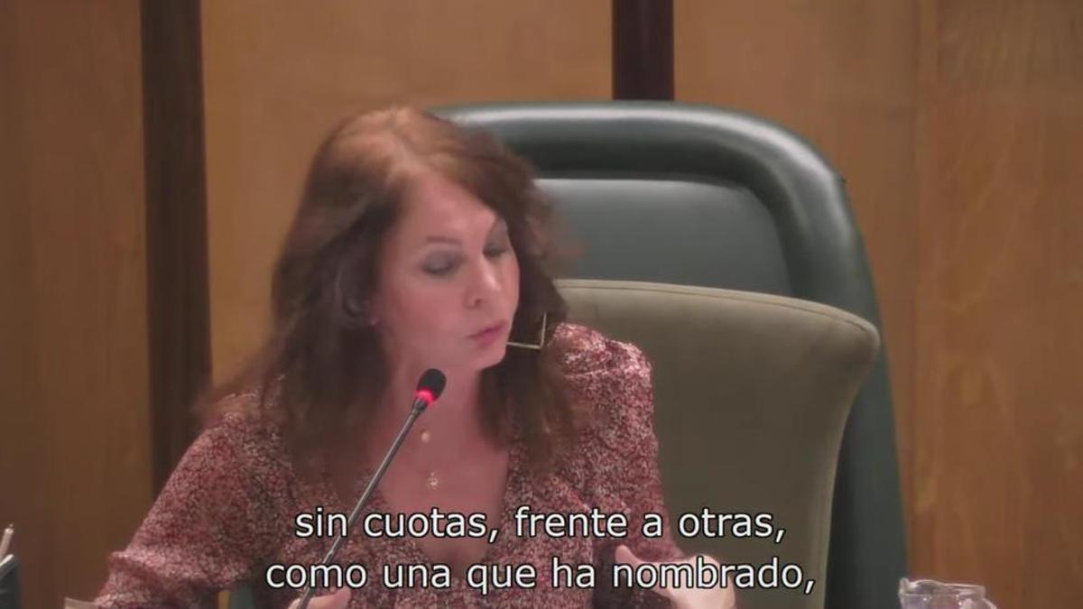 Polémica por el discurso de Carmen Herrarte en la Comisión de Hacienda del Ayuntamiento de Zaragoza.