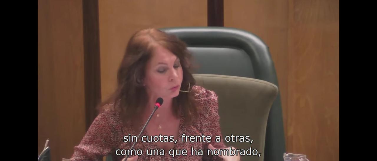 Polémica por el discurso de Carmen Herrarte en la Comisión de Hacienda del Ayuntamiento de Zaragoza.