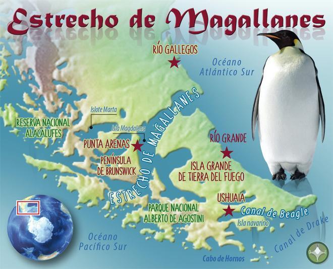 Estrecho de Magallanes, Mapa