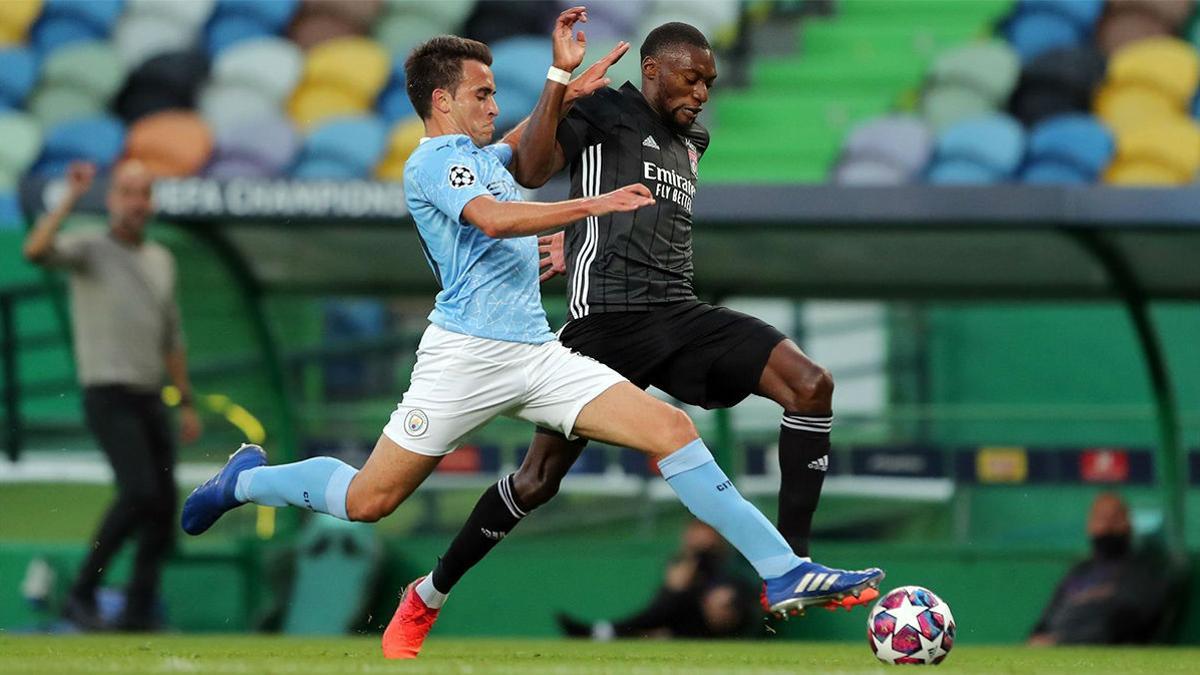 Eric García fue titular ante el Lyon y el mejor de la defensa del City