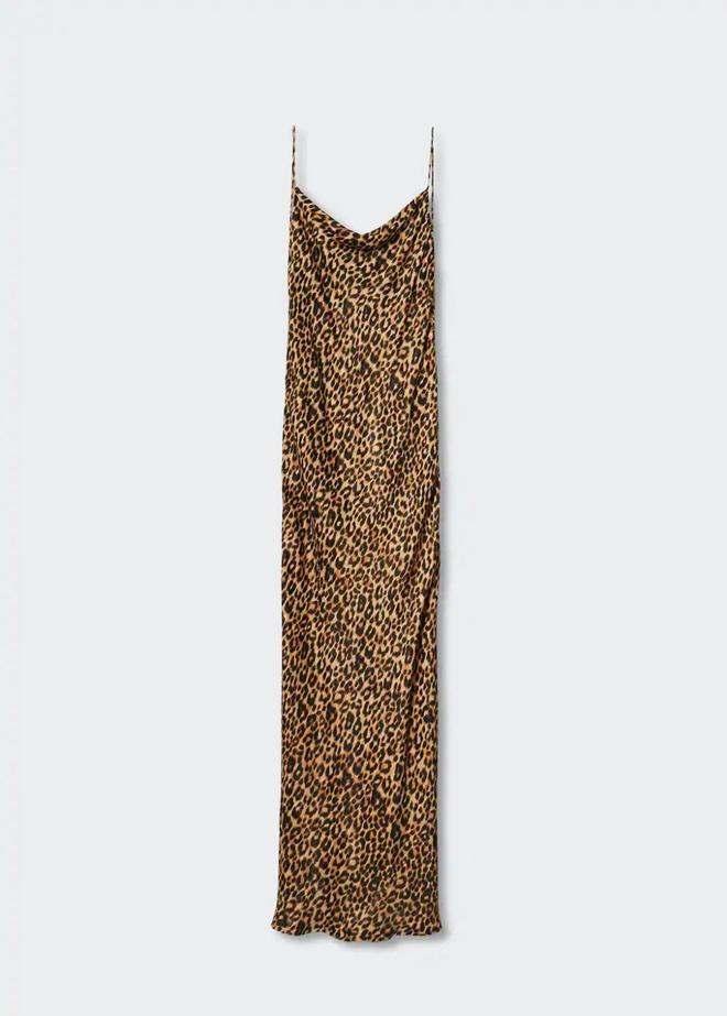 Vestido fluido animal print de Mango (precio: 69,99 euros)