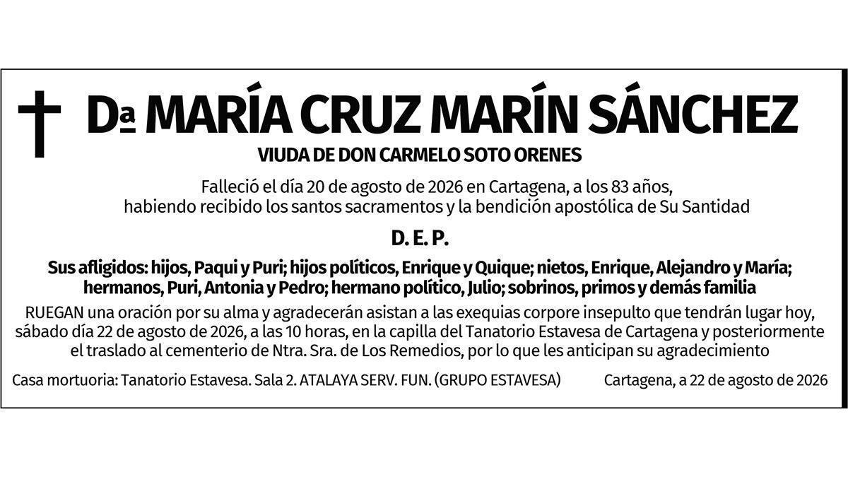Doña María Cruz Marín Sánchez