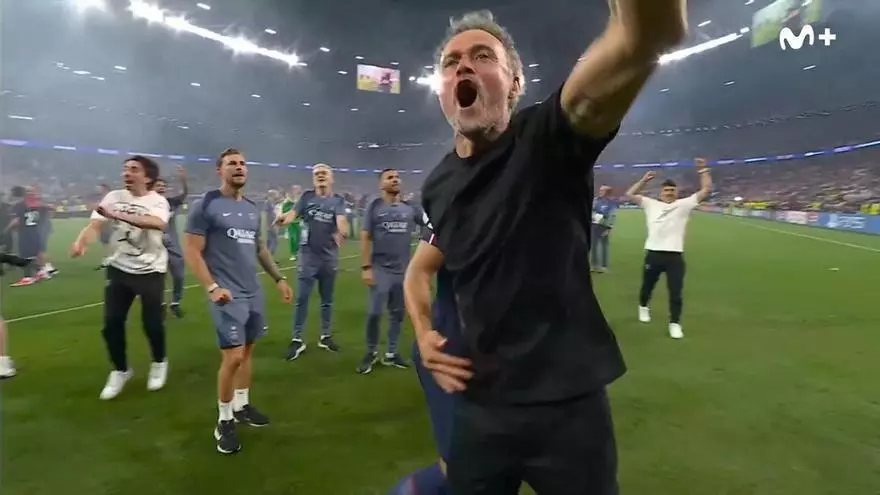 Luis Enrique y su alegría y emoción después de volver a ganar la Champions