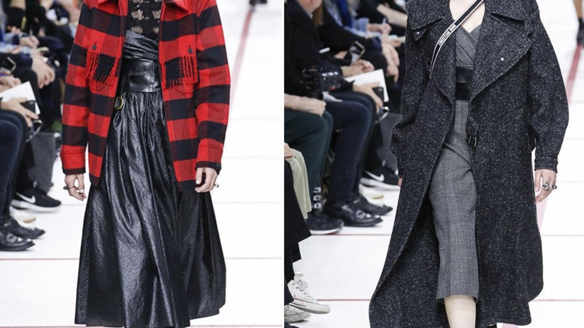 Dos de los diseños presentados en el desfile de Dior para la temporada Otoño Invierno 2019 2020