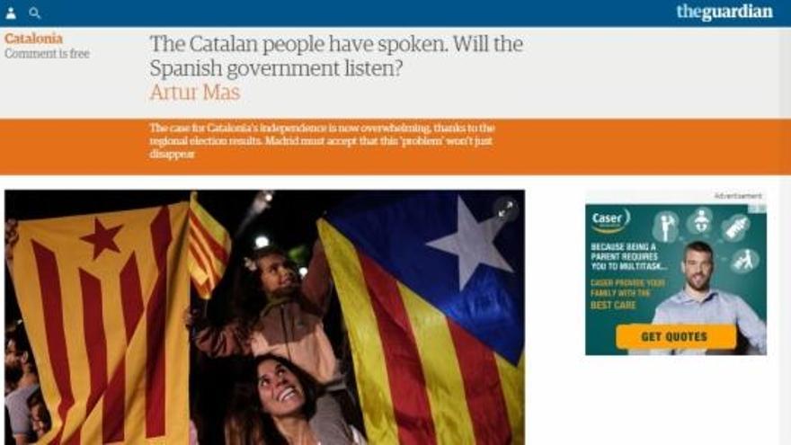 L&#039;article d&#039;Artur Mas a &#039;The Guardian&#039;