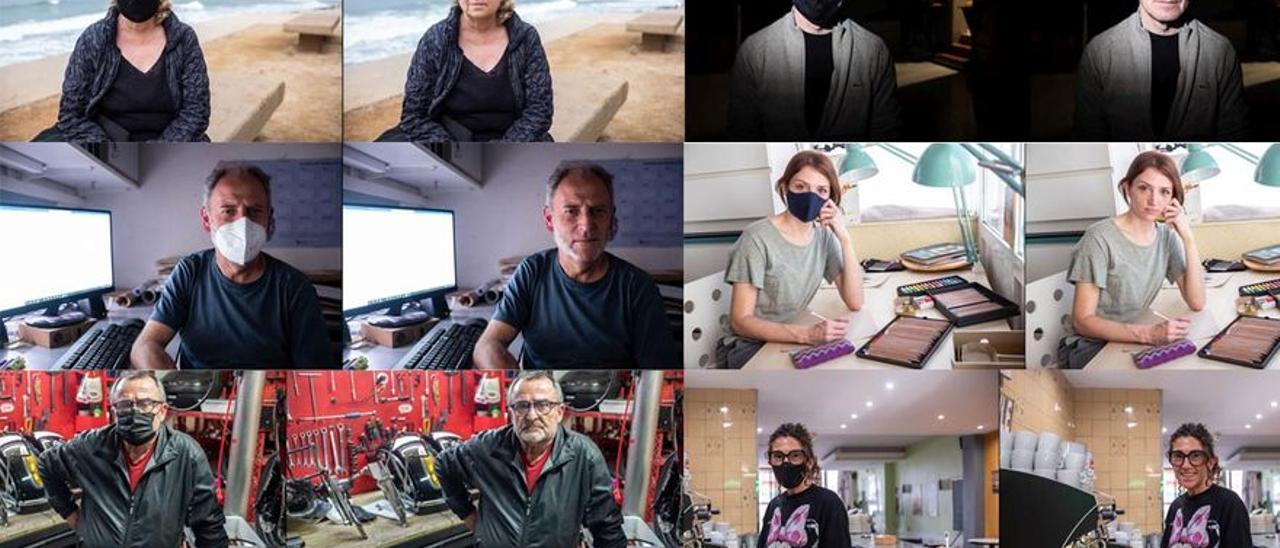 Algunas de las personas que han pasado por el objetivo del autor de ’Lost&Found, recuperando el rostro’.