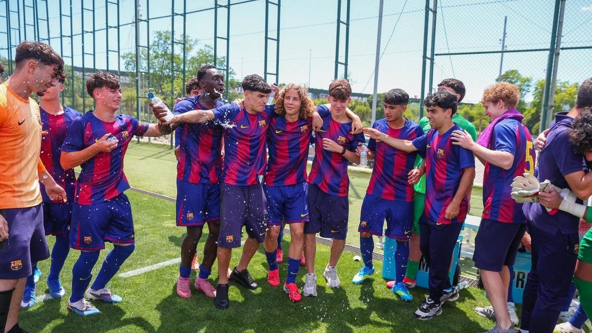 Así celebraron la liga los jugadores del Juvenil B
