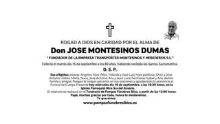 Esquela José Montesinos Dumas