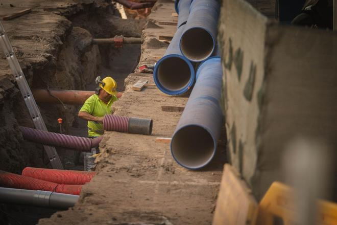 Obras de la calle de La Rosa, en Santa Cruz