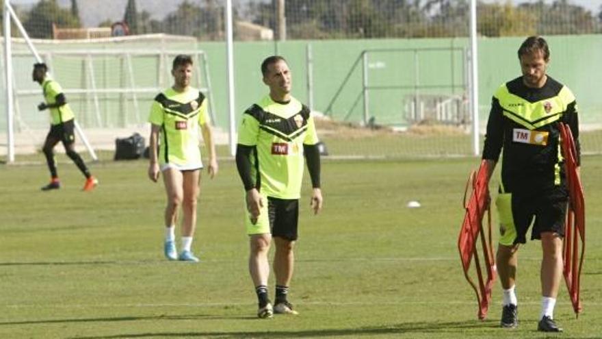 Collantes, esta mañana, en el entrenamiento de esta mañana